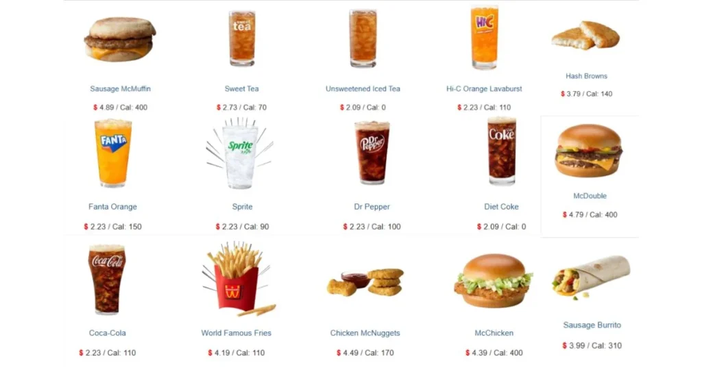 McDonald’s $1 $2 $3 Dollar Menu