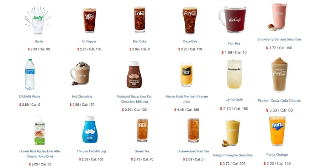 McDonald’s Beverages Menu