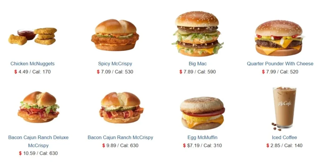 McDonald’s Featured Favorites Menu