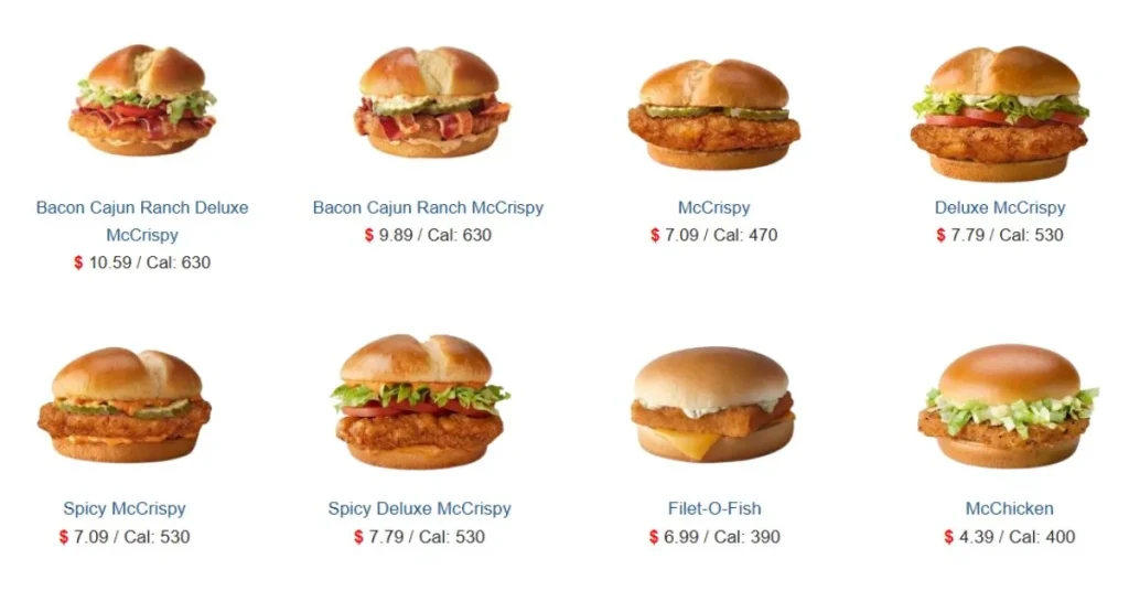 Mcdo Menu - Chicken & Fish Sandwiches